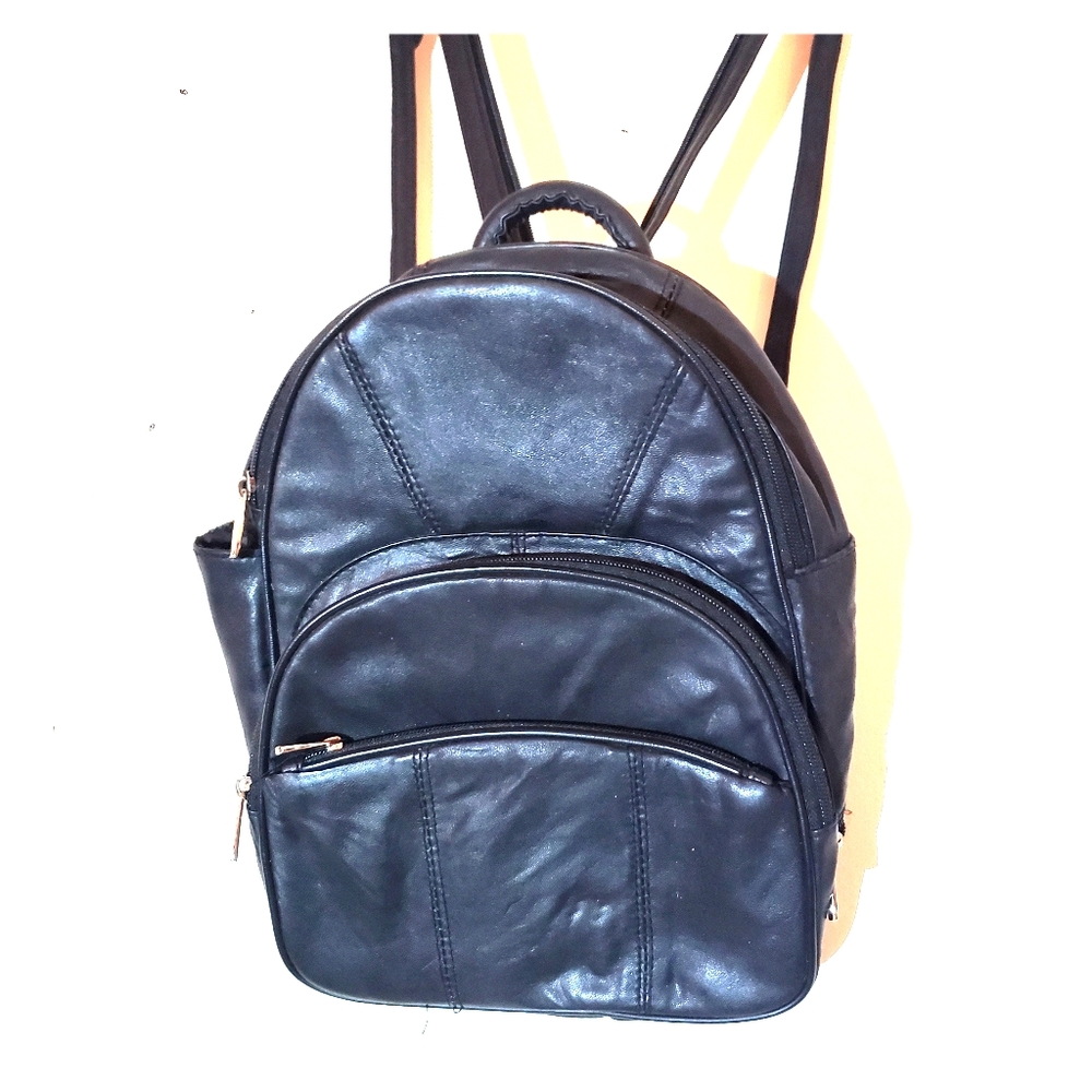Leather Mini Backpack with Convertable Straps